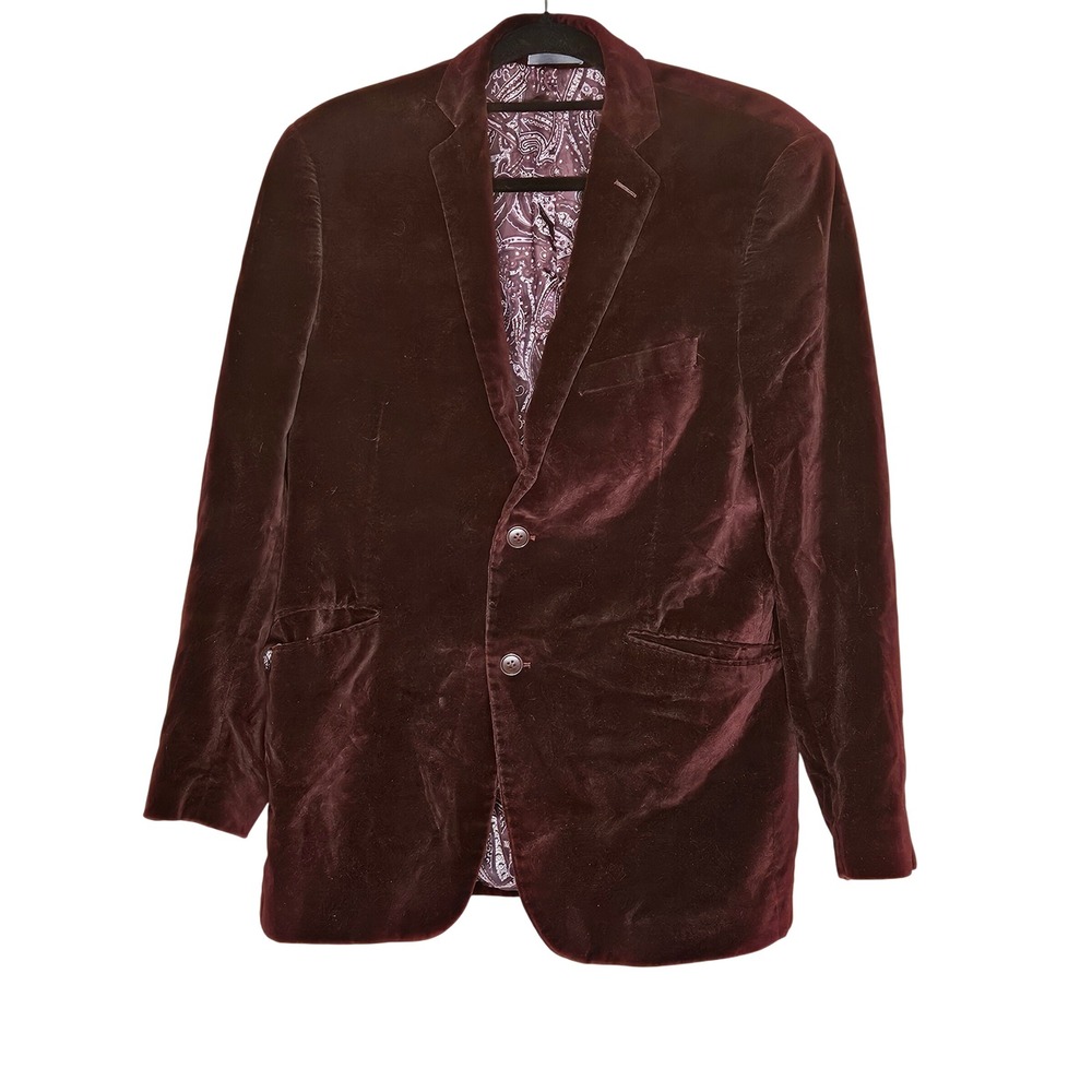 Velvet Burgundy Wine Blazer Med Career Party Glam Whimsygoth Indie Edgy Romantic